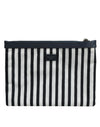 Dolce & Gabbana Black White Striped Logo Plaque Clutch Borse Pouch Bag