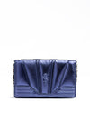 Ferrari Metal blue GT patent leather bag with chain