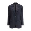 Brunello Cucinelli Blue Fleece Wool Blazer
