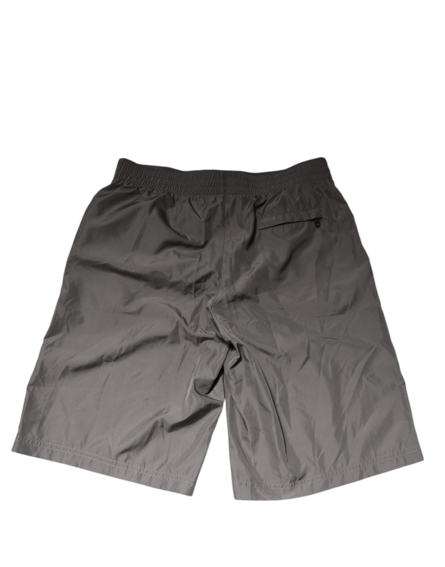 Dolce & Gabbana Light Gray Nylon Elastic Waist Shorts Swimwear