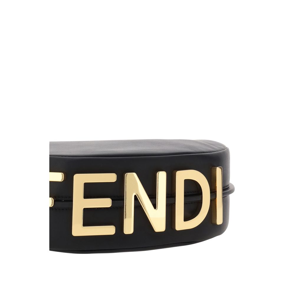 Fendi Black Calf Leather Bos Taurus Shoulder Bag