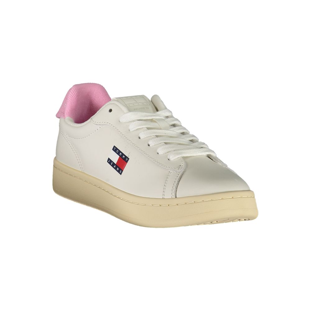 Teniși Tommy Hilfiger din piele albă pentru femei