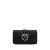 PINKO Black Calf Leather Bos Taurus Shoulder Bag