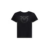 PINKO Black Cotton T-Shirt