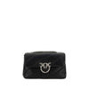 PINKO Black Calf Leather Bos Taurus Shoulder Bag