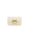 PINKO White Calf Leather Bos Taurus Shoulder Bag