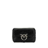 PINKO Black Calf Leather Bos Taurus Shoulder Bag