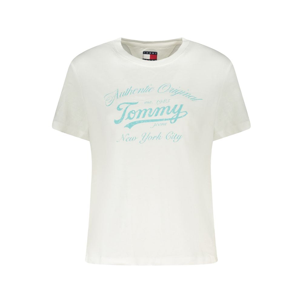 Tricou Tommy Hilfiger alb din bumbac pentru femei