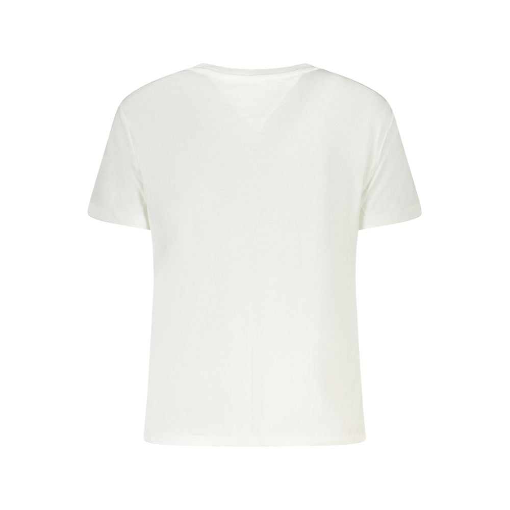 Tricou Tommy Hilfiger alb din bumbac pentru femei