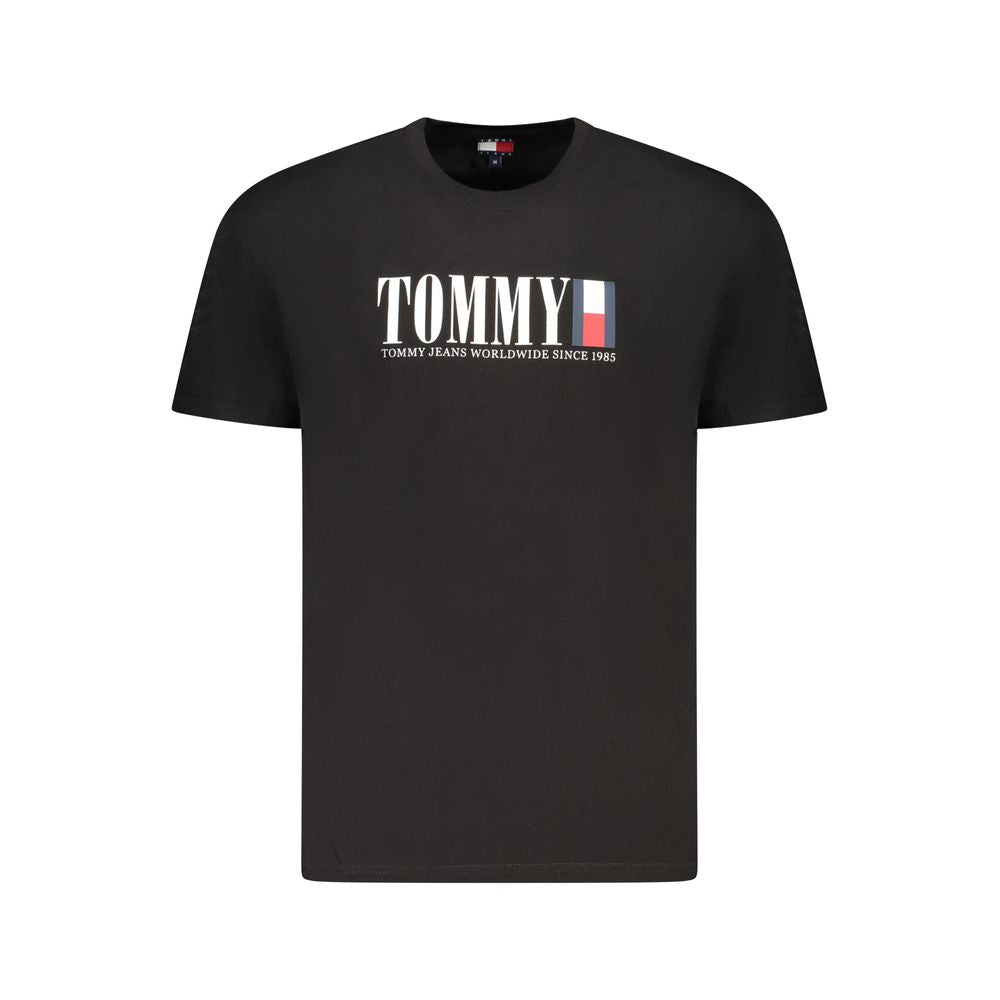Tricou Tommy Hilfiger negru din bumbac pentru bărbați