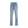 Fendi Light Blue Cotton Straight-Leg Jeans