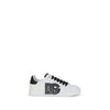 Dolce & Gabbana White Calf Leather Bos Taurus Low Top Sneakers