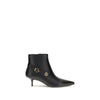 PINKO Black Calf Leather Bos Taurus Ankle Boots