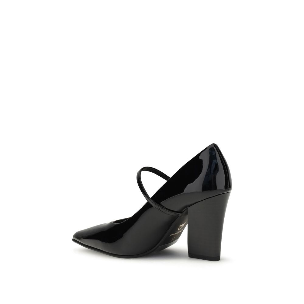 PINKO Black Calf Leather Bos Taurus Pumps