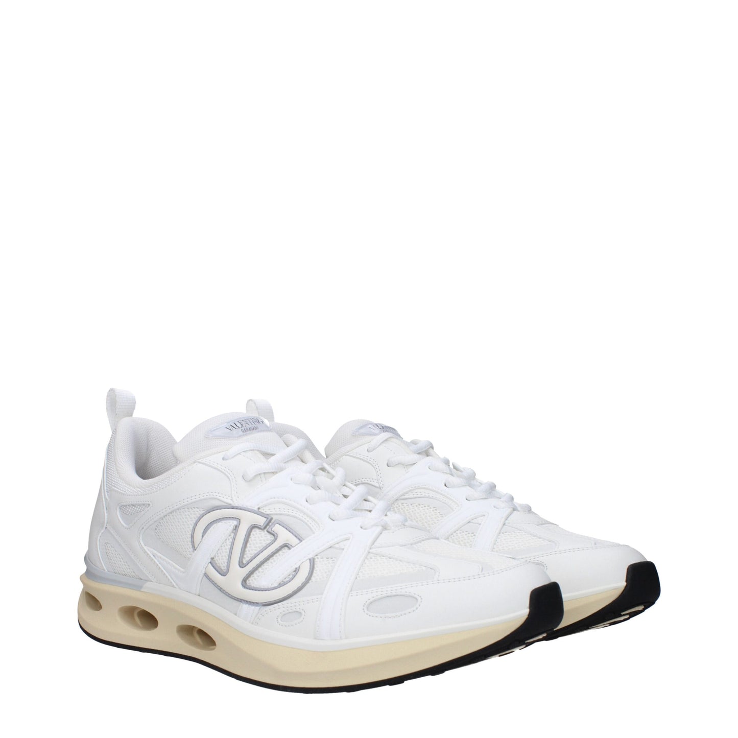 Valentino Garavani White Fabric Athletic Sneakers
