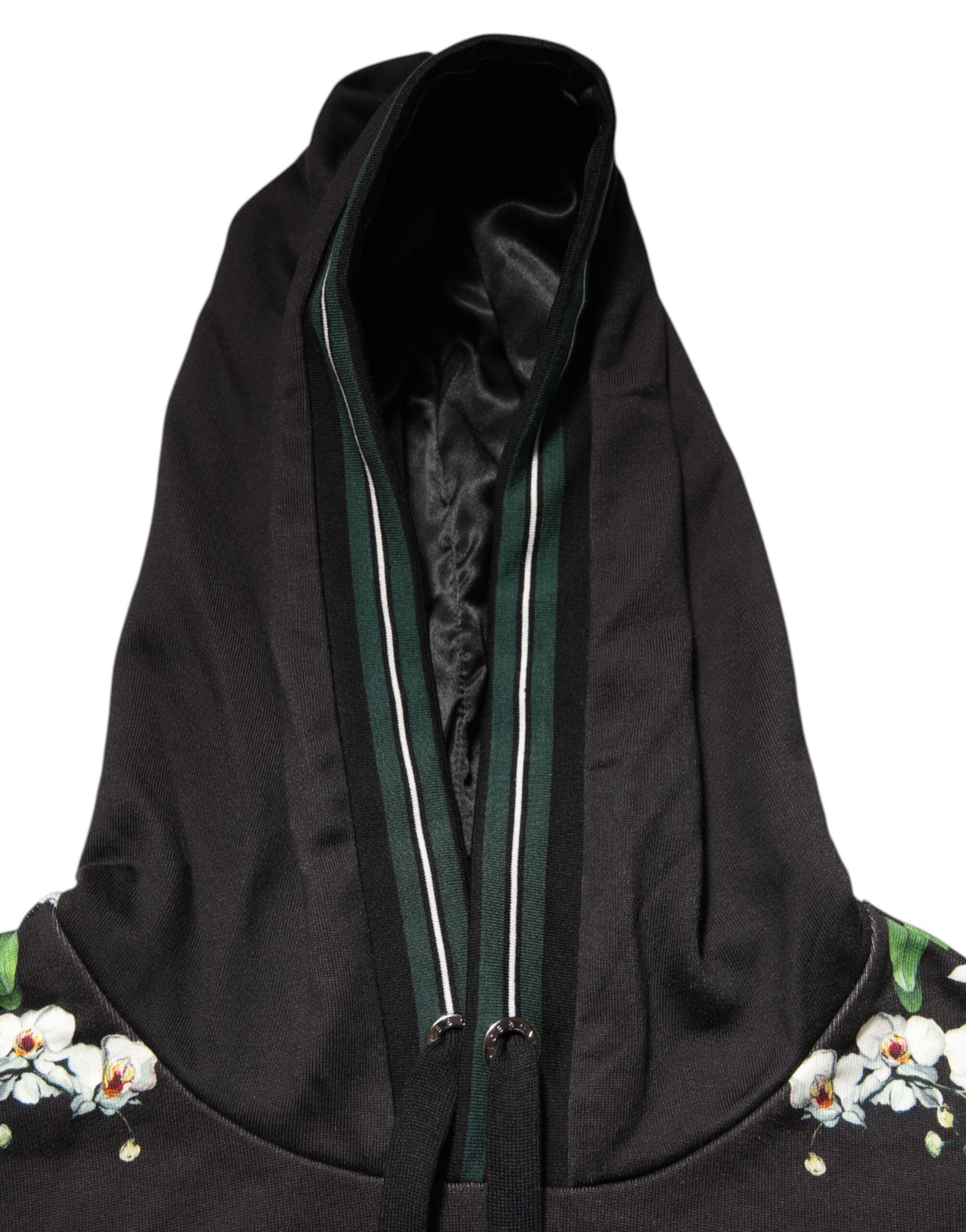 Dolce & Gabbana KING Black Orchid Floral Crown Logo Hoodie Sweater