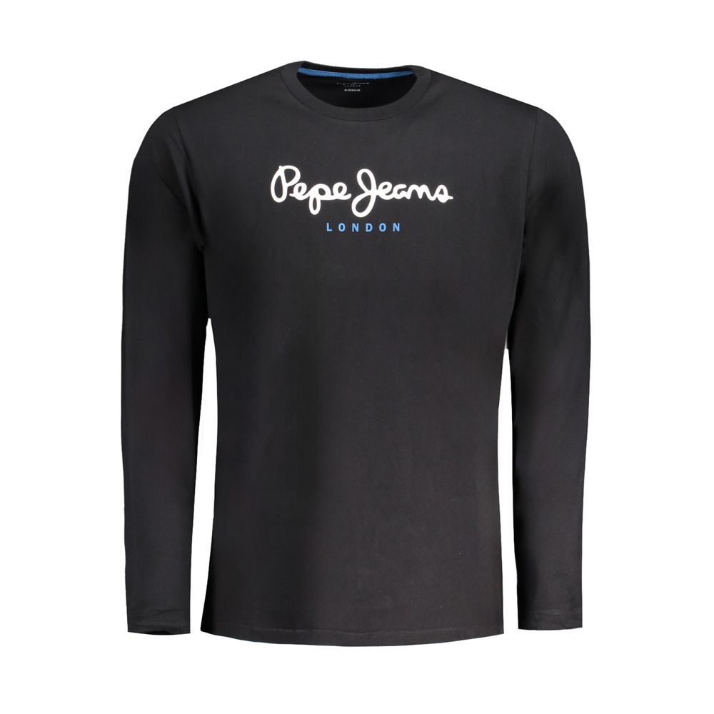 Tricou negru din bumbac Pepe Jeans