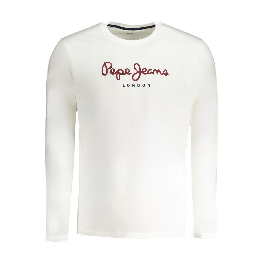 Tricou alb din bumbac Pepe Jeans