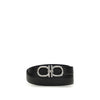 Ferragamo Black Calf Leather Bos Taurus Regular Belt