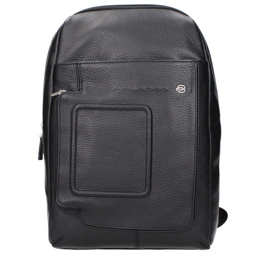 Piquadro Black Leather Crossbody Bag