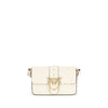 PINKO White Calf Leather Bos Taurus Shoulder Bag
