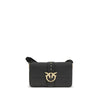 PINKO Black Calf Leather Bos Taurus Shoulder Bag