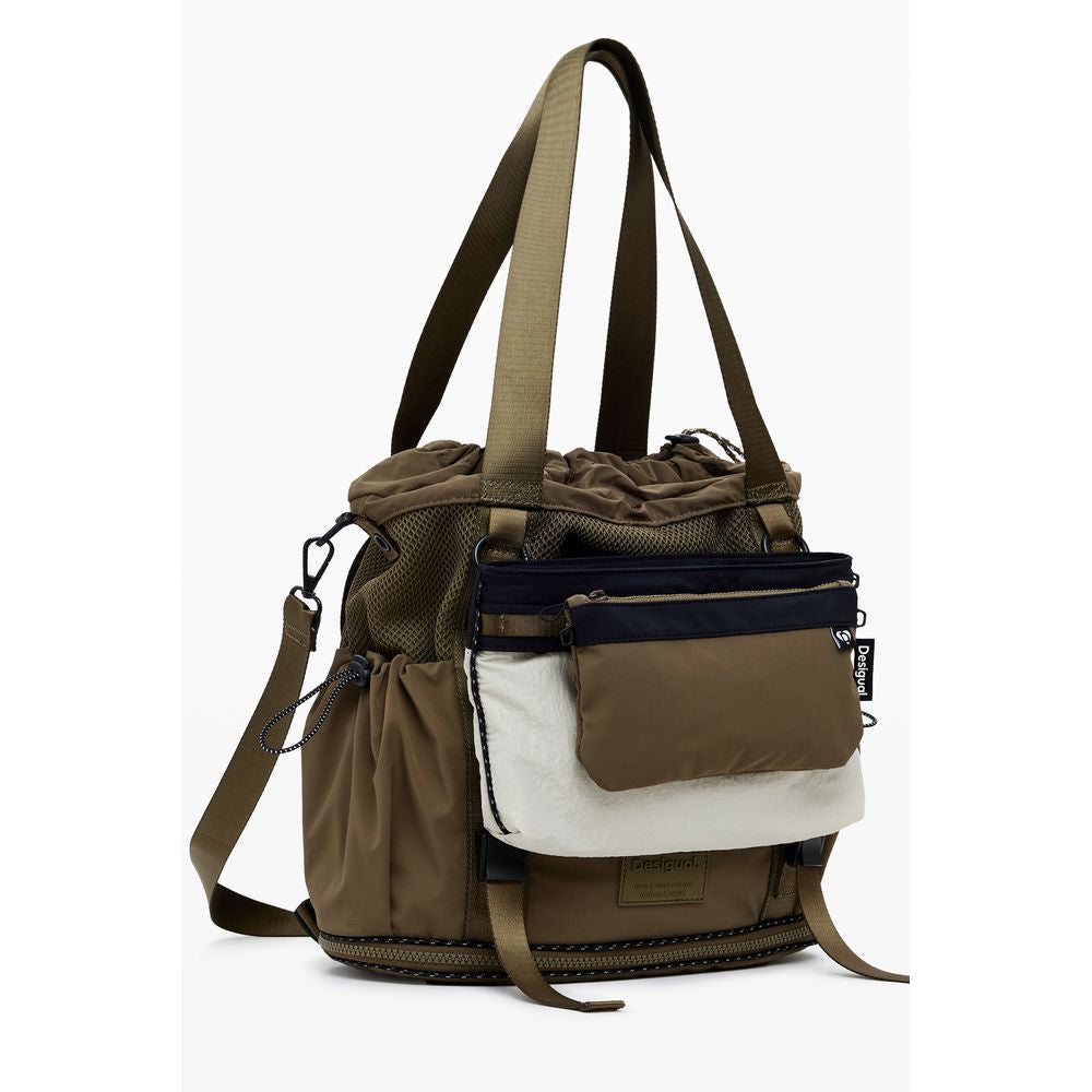 Desigual Green Polyester Women Convertible Handbag