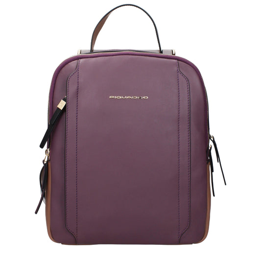 Piquadro Purple Leather Backpack