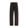 7FOR Black Cotton Straight-Leg Jeans