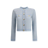 Balmain Light Blue Viscose Cardigan