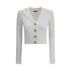 Balmain White Viscose Cardigan