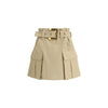 Balmain Beige Cotton Mini Skirt