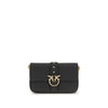 PINKO Black Calf Leather Bos Taurus Shoulder Bag