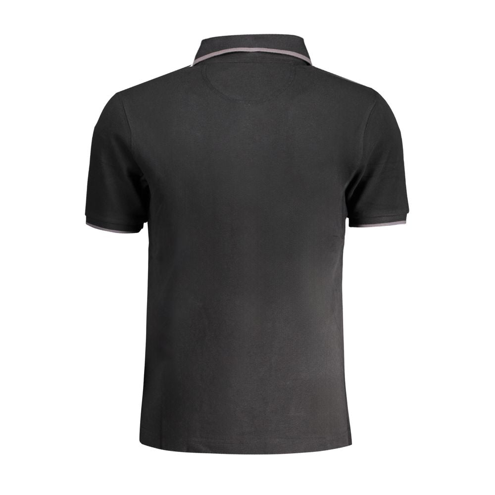 Tricou polo negru din bumbac La Martina
