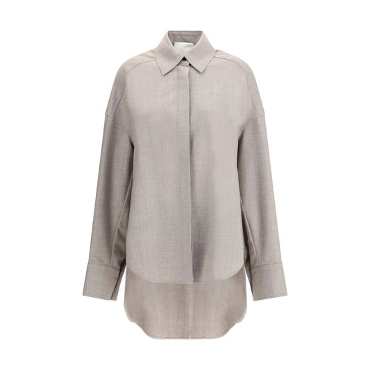 Di Stavnitser Gray Fleece Wool Dress Shirt