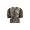 Cămașă Ganni din bumbac cu imprimeu leopard