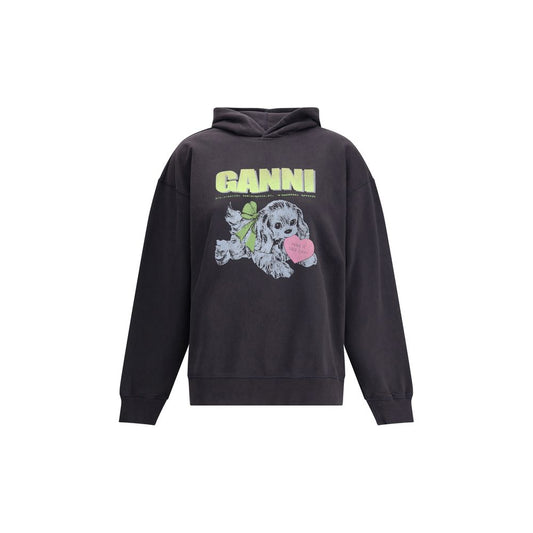 Ganni Black Cotton Sweatshirt