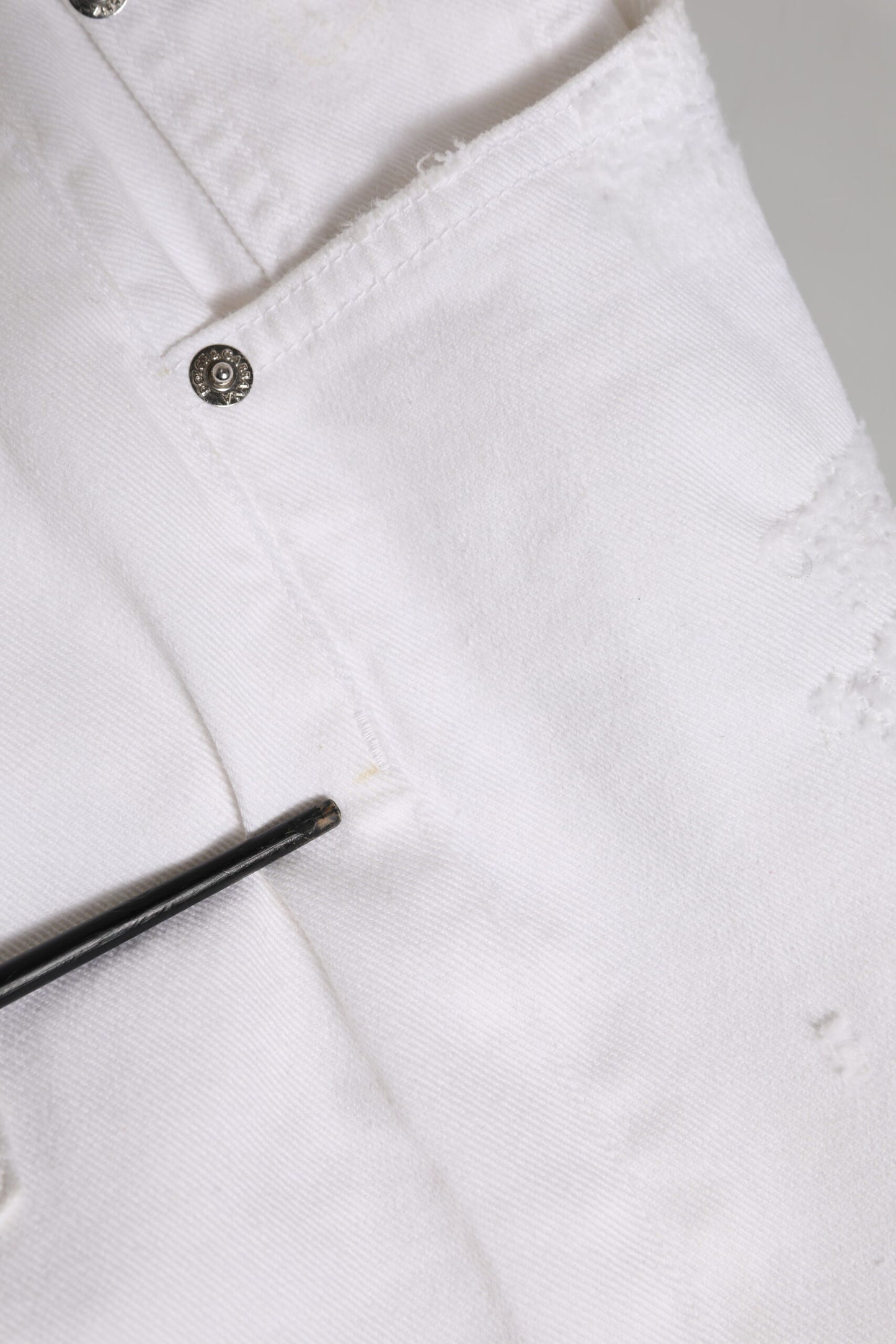 Dolce & Gabbana White Cotton Tattered BOYFRIEND Denim Jeans