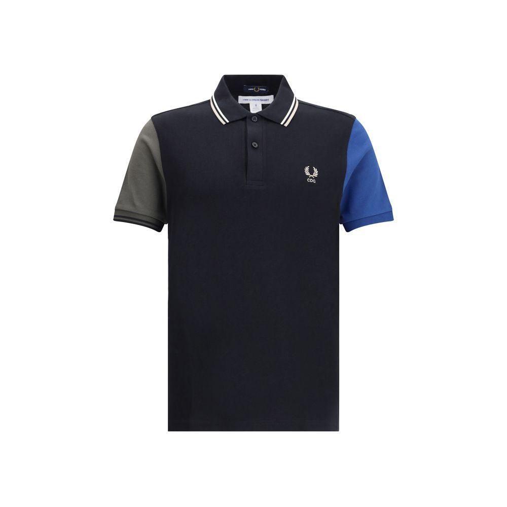 Polo negru Comme Des Garçons cu mâneci scurte