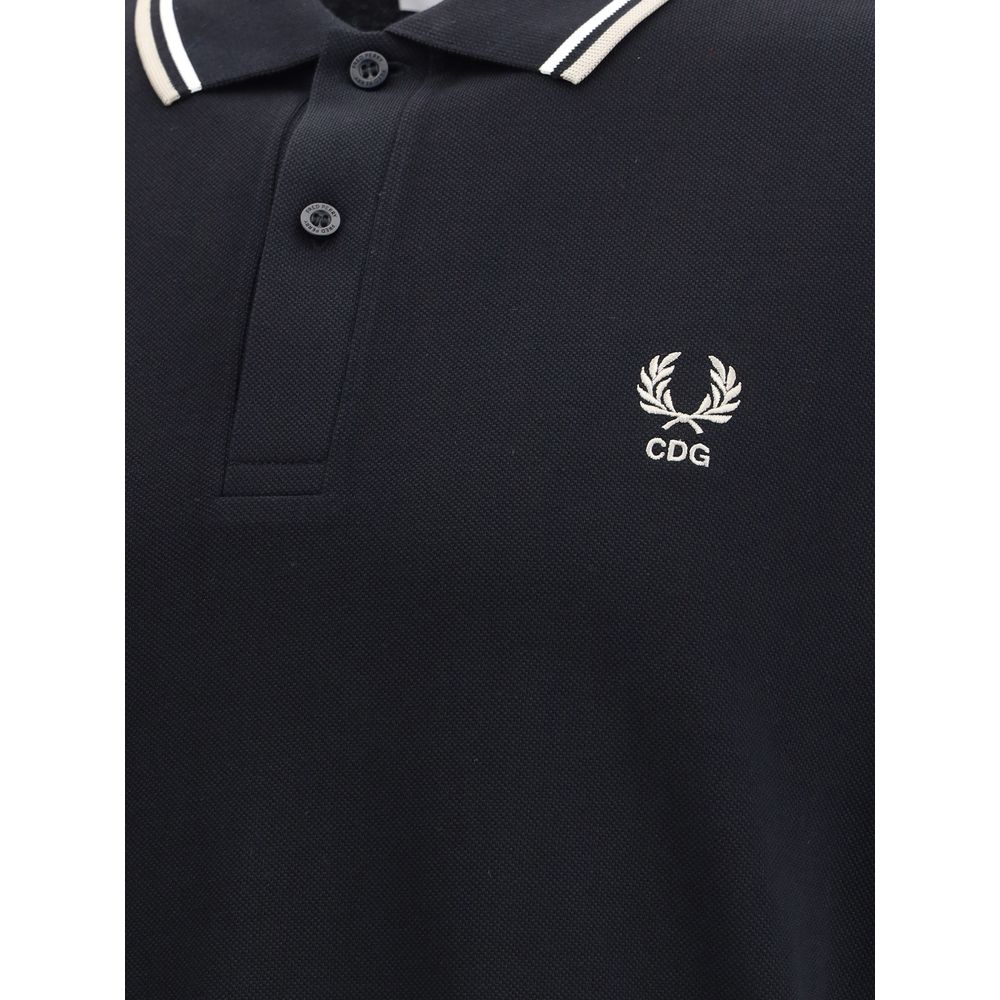 Polo negru Comme Des Garçons cu mâneci scurte