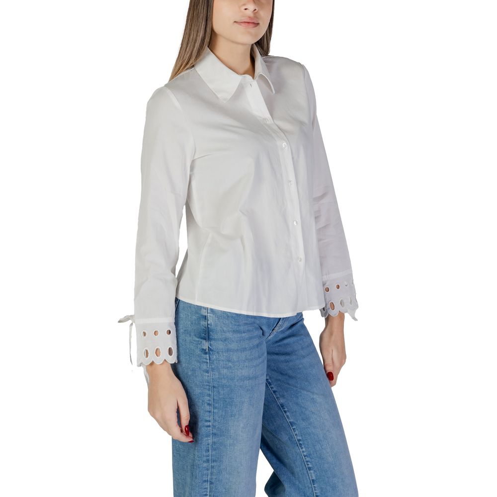 Jacqueline De Yong White Cotton Blouse