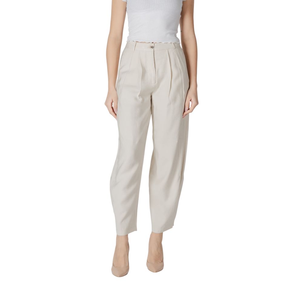 Vila Clothes Cream Viscose Pant