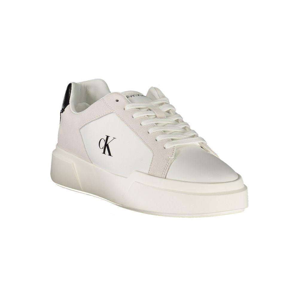 Teniși Calvin Klein din piele albă pentru bărbați