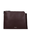 Pineider Brown Leather Clutch Bag