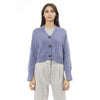 Alpha Studio Light Blue Merino Wool Women Cardigan