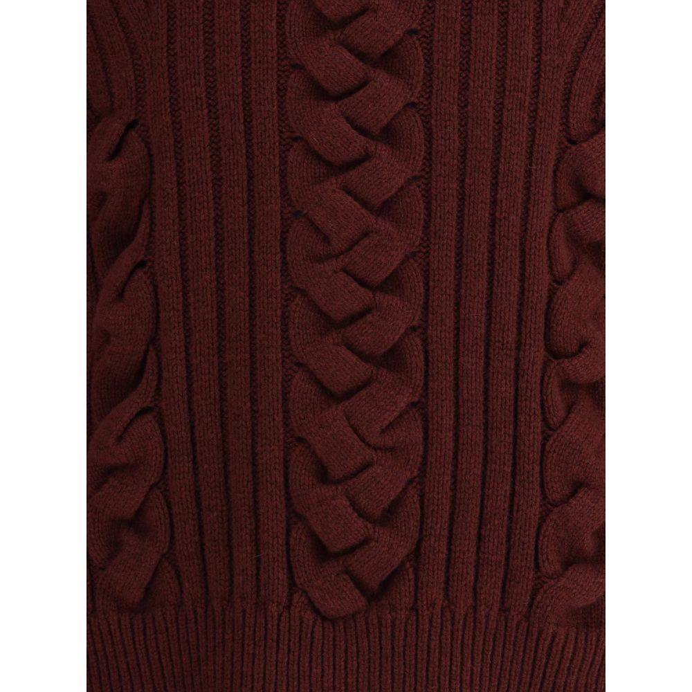 Alexander McQueen Bordeaux Pels Cashmere Sweater