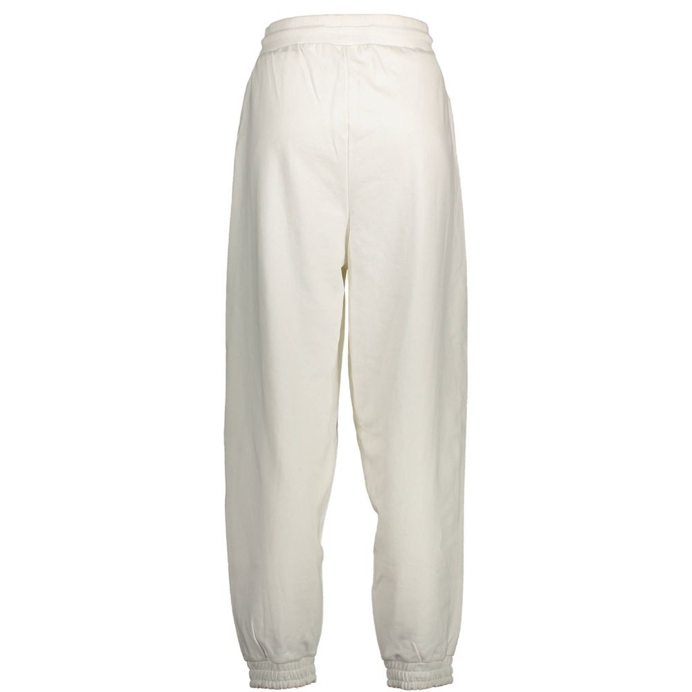 Pantaloni albi din bumbac Tommy Hilfiger