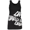 Cavalli Class Black Cotton Tank Top