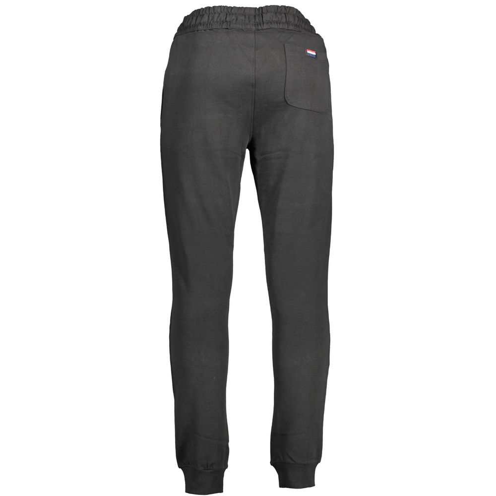 Pantaloni negri din bumbac US POLO ASSN.