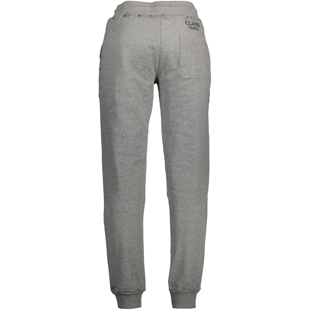 Pantaloni Cavalli Class gri din bumbac